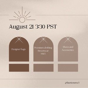 Premium Clothing and Streetwear NWT August 21 3:30 pacific standard time
